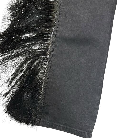 Topshop Black Tinsel Fringe Straight Leg Jeans - Picture 9 of 9